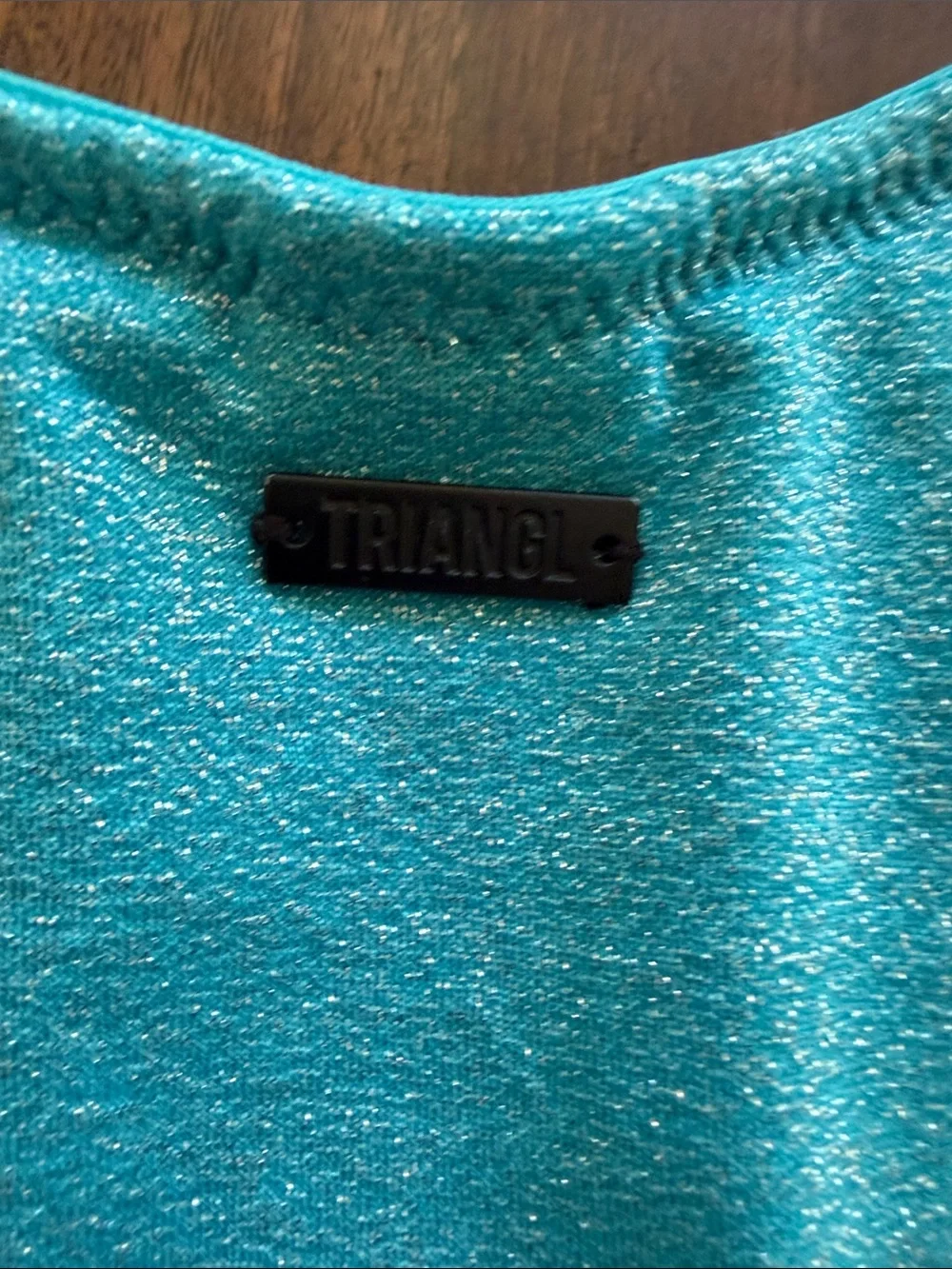 Sz M Triangl Swimwear Sparkly Blue Women’s Bikini Bottom